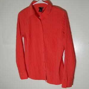 East5th Orange button down shirt. Size M Career wear